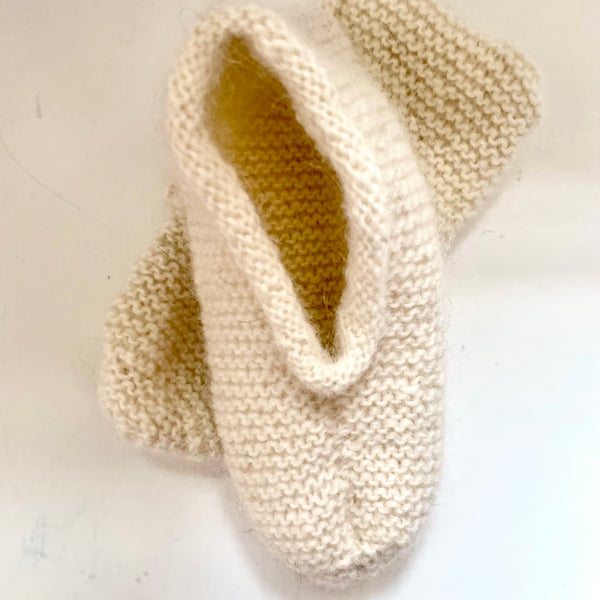 Hand knitted Icelandic wool slippers or bed socks