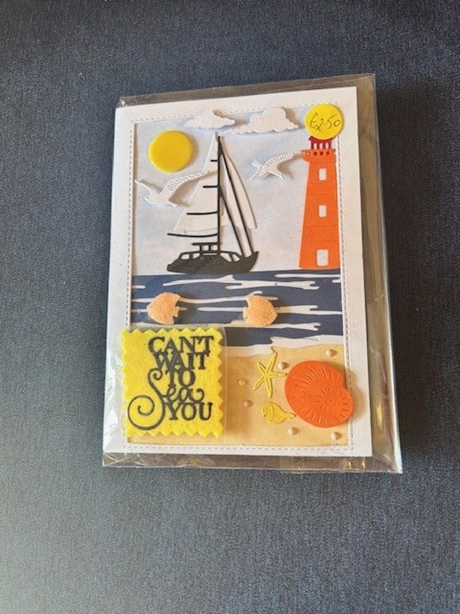 Hand made beach-themed blank card