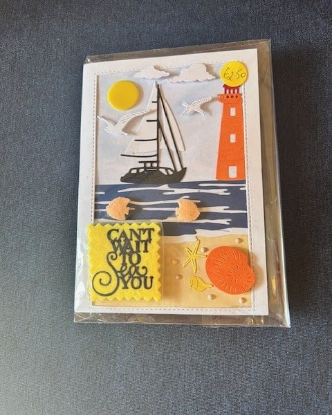 Hand made beach-themed blank card