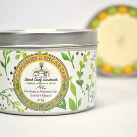 Grapefruit & Sugar Cane Candle Tin