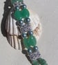 Green Aventurine & Green Shell Pearl Gemstone Beaded Bracelet "Giana" - Image 5