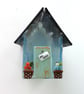 Garden shed tea light cover, fused glass candle cover, anniversary gift.  - Image 8