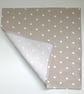 Napkin Beige Brown and White Polka Dot 14" Serviette Washable Cotton Cloth - Image 2