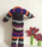 Handmade Striped Sock Dudette with pink cuddly round tummy, Nursery gift - Image 4