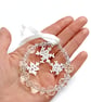 White crystal bead snowflake hanging decoration