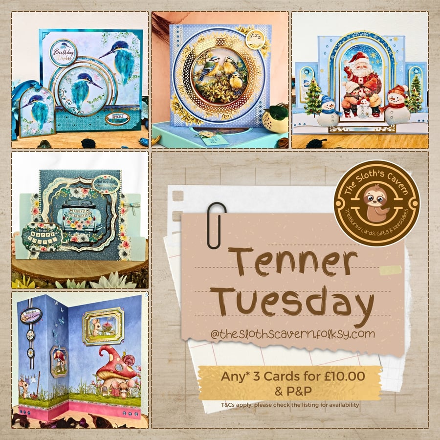 Tenner Tuesday Offer! Any 3 cards of your choice for 10.00 & P&P 
