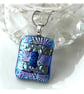 Dichroic Glass Pendant 282 Silver Florentine Handmade with silver plated chain - Image 5