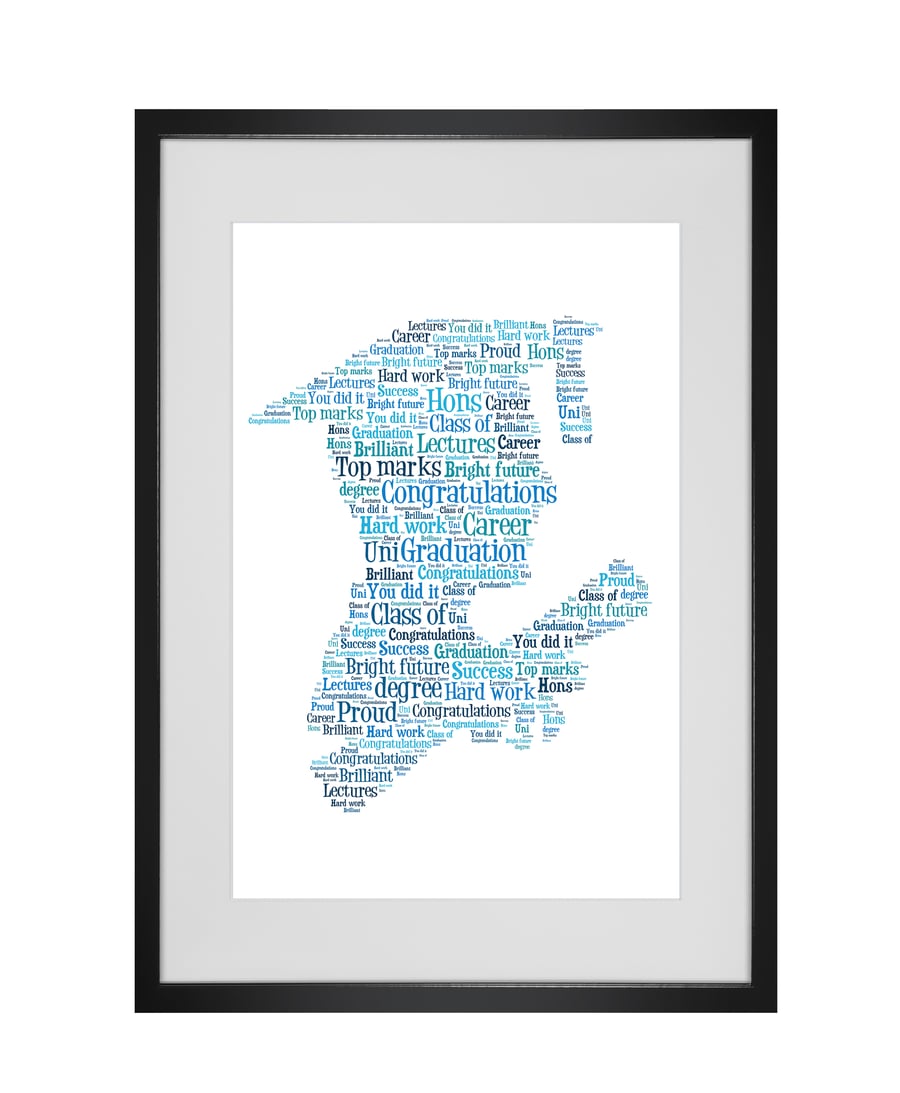 Personalised Graduation male Design Word Art Gifts  