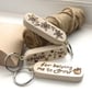 Custom Names Hand Burned Pyrography Wooden Peronalised Keyring - Image 3