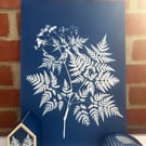Sweet Cicely in Cyanotype, Botanical gift. Floral Gift