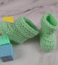 Mint Green Crochet Baby Booties - Handmade Newborn Booties 0-3 Months - Image 2