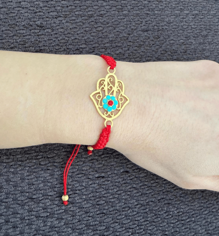 Gold-Plated Hamsa (Hand of Protection) Bracelet