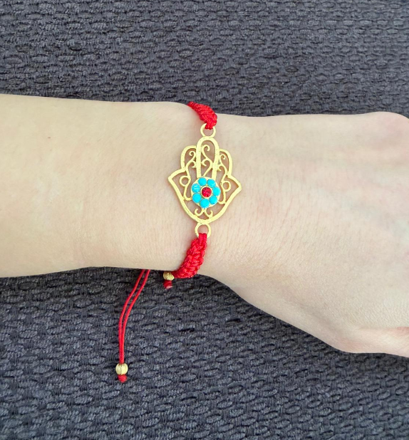 Gold-Plated Hamsa (Hand of Protection) Bracelet