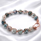 Wire Wrapped Tree Agate Bangle