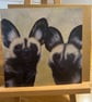 6 x 6 inch Painted Dogs pair Card