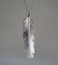 Silver Feather Necklace, Nature Jewellery, Long Feather Pendant - Image 3