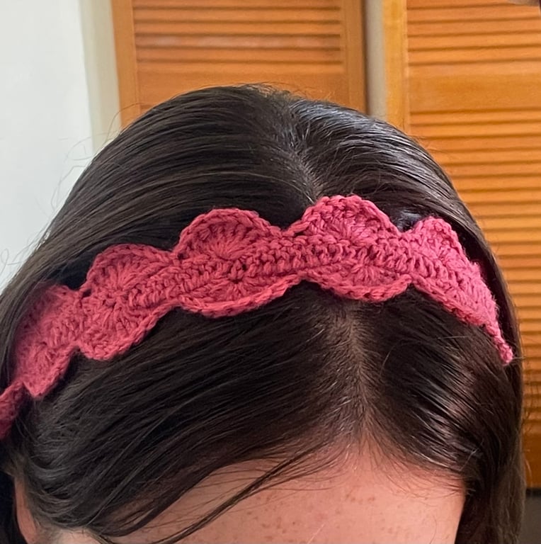 Pink Crochet Headband
