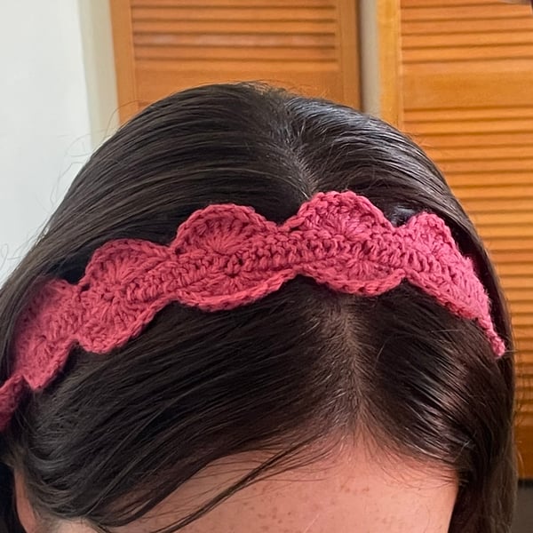 Pink Crochet Headband