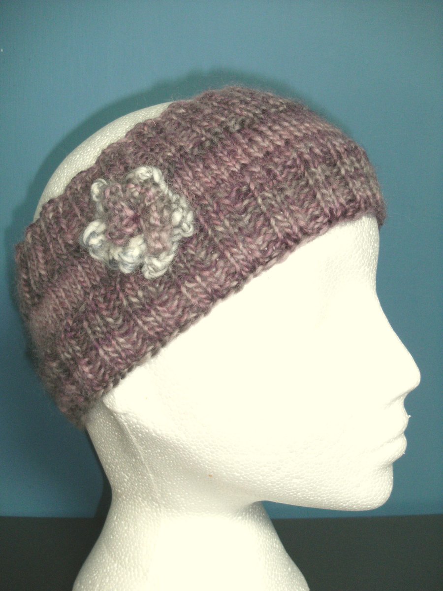 Flowered Headband in mauve lavenders