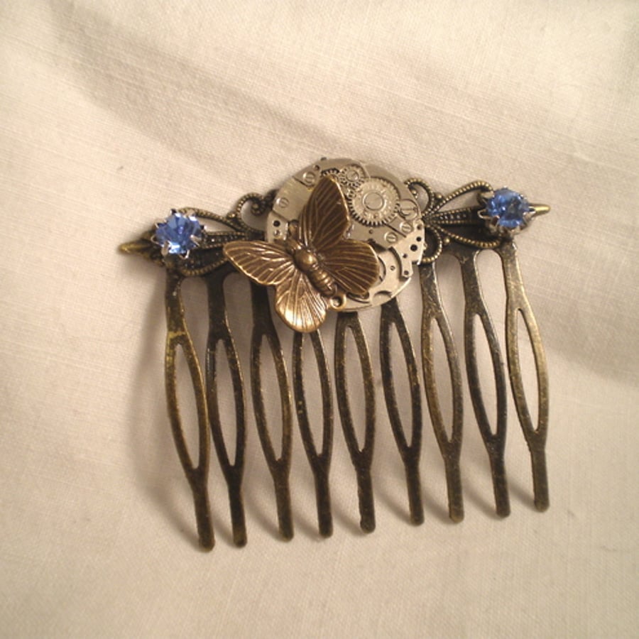 "Reserved for Lyndsey" Steampunk Butterfly Hair Comb