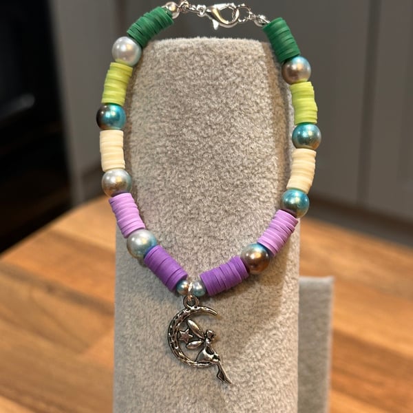 Unique Handmade bracelet with charms - magical fairy