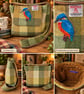 Harris Tweed Crossbody Bag woth Kingfisher