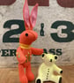 Orange Bunny The Little Hand Embroidered Felt Rabbit  