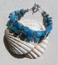 Teal Apatite Gemstone Beaded Bracelet "Catalina" - Image 1
