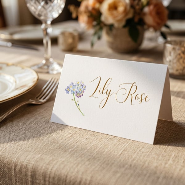 Name card, Place Cards, Wedding Table Settings, Personalised, PDF Printable