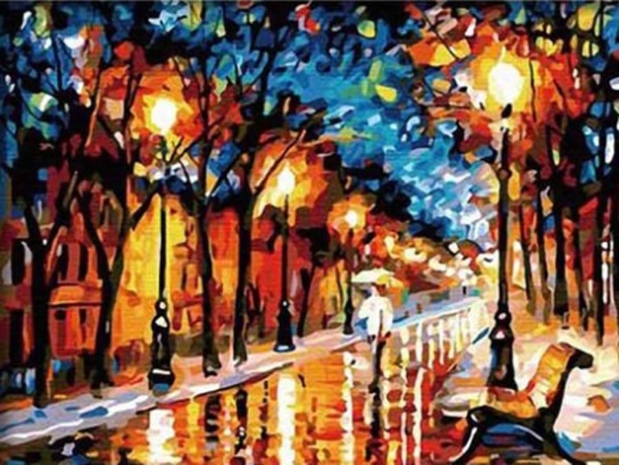 Syntego DIY Painting by Numbers for Adults, Stroll in the Trees Canvas