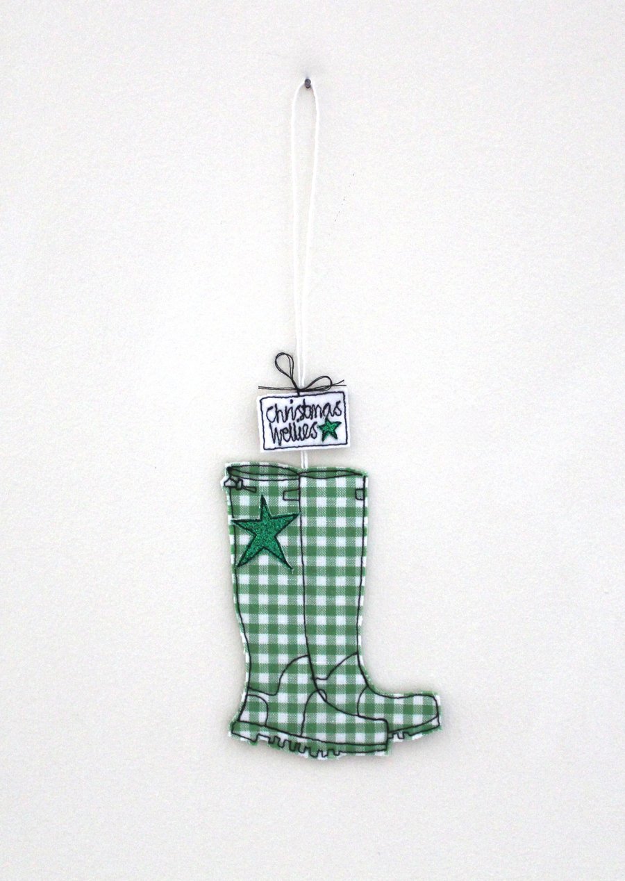 'Christmas Wellies' - Hanging Decoration