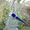 Stained Glass Dragonfly Suncatcher - Blue 