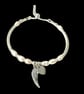 Angel Wing Heart Charm Pearl Bracelet,  Sterling Silver Adjustable Bracelet - Image 10