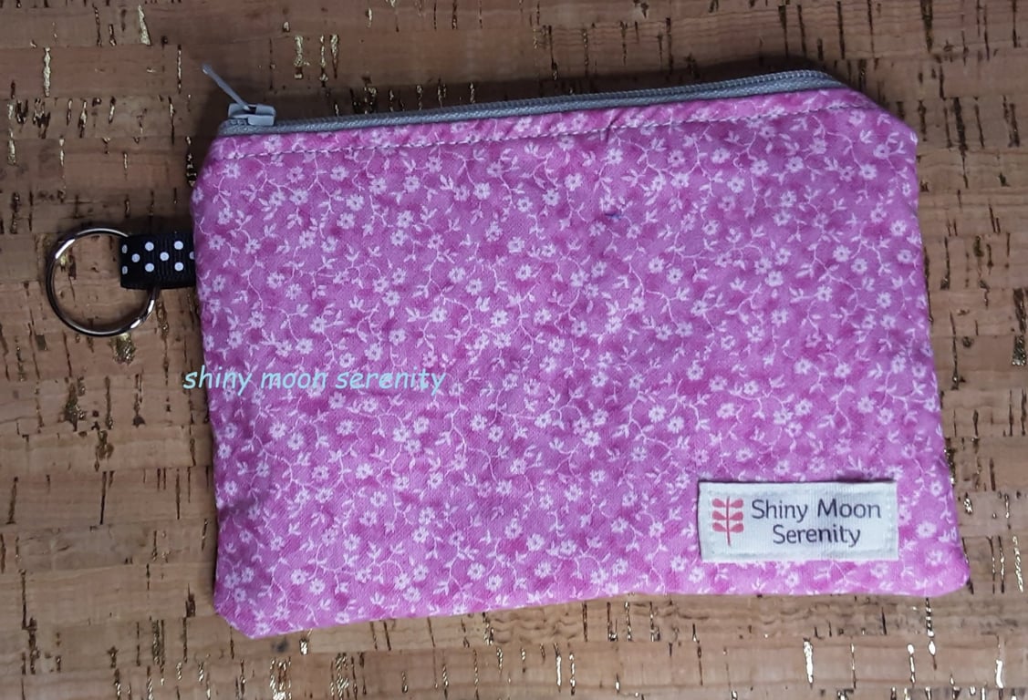 Pouch Pink with small Flower Print