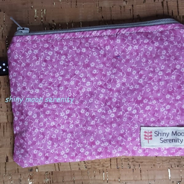 Pouch Pink with small Flower Print