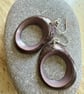Eco purple tagua nut hoop earrings - Image 2
