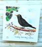 Birthday Card - blackbird and blackberries, original artwork, nature - Image 6