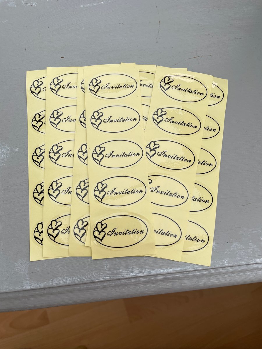 Set of 50 clear Invitation stickers