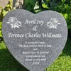  Memorial Grave Stone Grey Granite  Heart Memorial Grave Plaque GraveStone