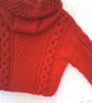 Child's Knitted Duffel Jacket, Winter Coat, Custom Make, Cabled Hooded Jacket - Image 5