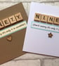 Handmade 90th Birthday Card: Scrabble Tile Design - Image 1