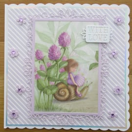 Fairy Among The Clover - 8x8" With Love Card