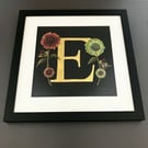 Echinacea Gilded Letter E Original Art