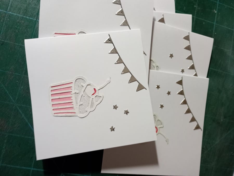 Pack of 6 cupcake thank you cards