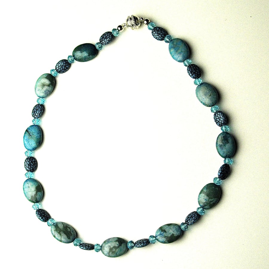 Turquoise Agate Bead Necklace