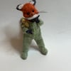 Tiny Hand Knitted Fox Cub - Dot Pebbles Pattern