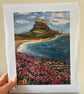 Lindisfarne and Sea Pinks 10x8" print - Image 3