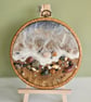 Needle felted beachscape wall art with real stones