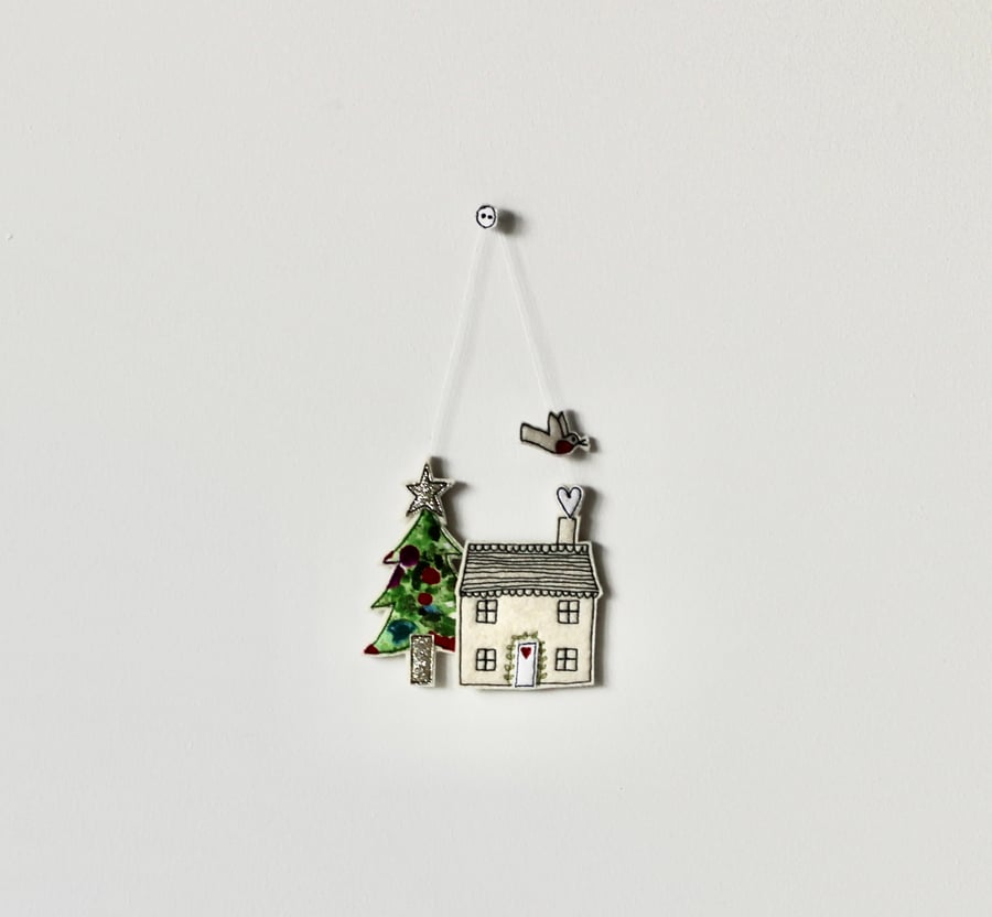 ‘Christmas Cottage' - Hanging Decoration