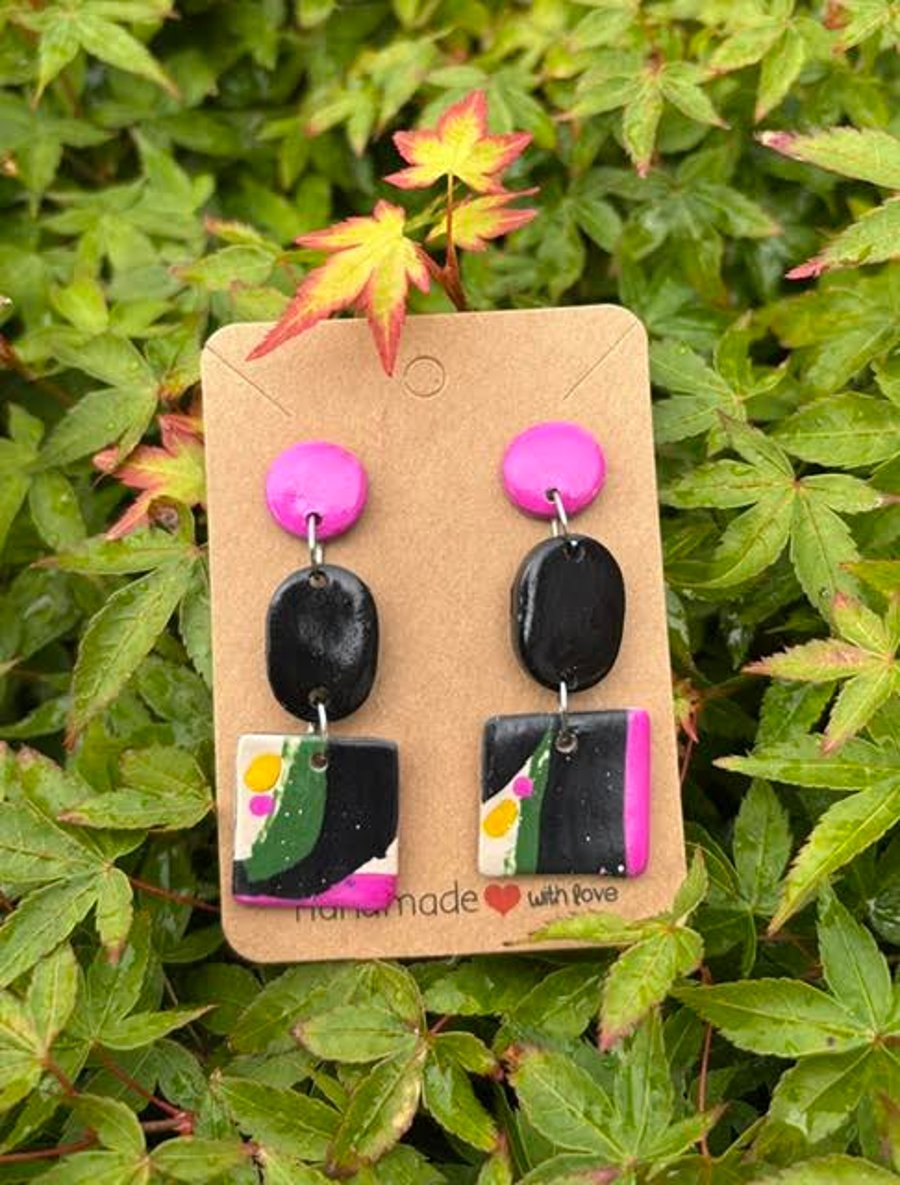 Striking Multicolour Dangle Earrings